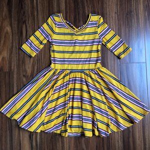NWT Dot Dot Smile Ballerina Dress Gold with Pink White Stripes 5/6